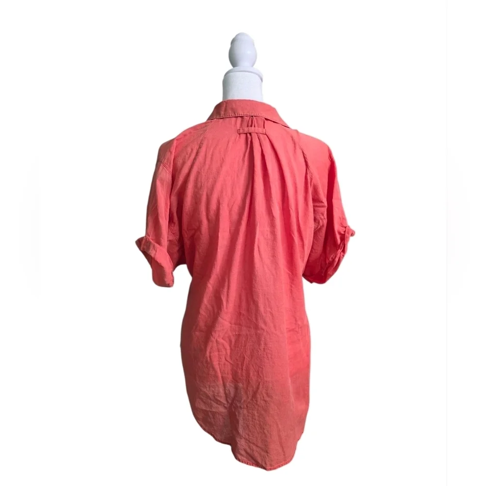BDG Urban Outfitters Oversized Coral Popover Shirt Size Small